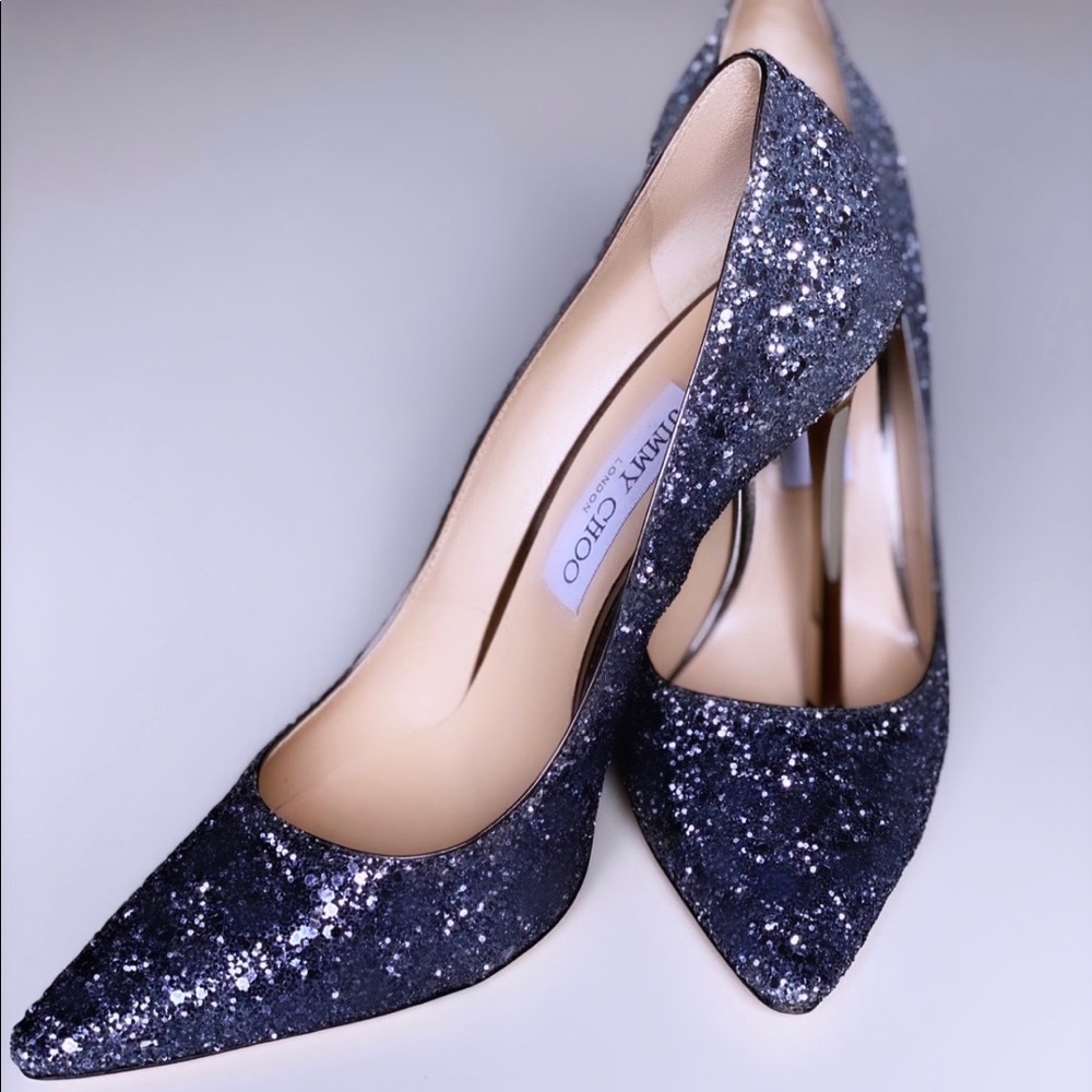 Jimmy Choo Romy Glitter Ombré Heels - Picture 7 of 7